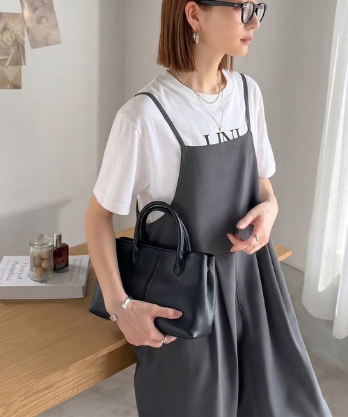 セール】落ち感ワイドでつくる、大人の抜け感。バックリボンサロペット