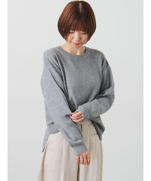 Lugnoncure(ルノンキュール)の「もちもちクルーネックニット(ニット/セーター・レディース・イエロー/ミント/チャコールグレー/グレー・F)」の3枚目の写真