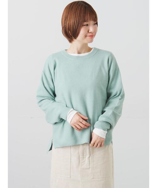 Lugnoncure(ルノンキュール)の「もちもちクルーネックニット(ニット/セーター・レディース・イエロー/ミント/チャコールグレー/グレー・F)」の4枚目の写真