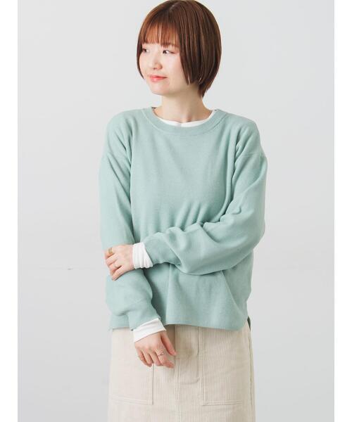 Lugnoncure(ルノンキュール)の「もちもちクルーネックニット(ニット/セーター・レディース・イエロー/ミント/チャコールグレー/グレー・F)」の14枚目の写真