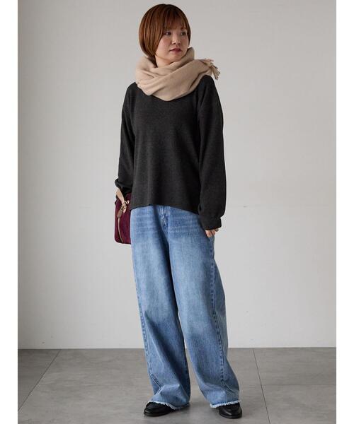 Lugnoncure(ルノンキュール)の「もちもちクルーネックニット(ニット/セーター・レディース・イエロー/ミント/チャコールグレー/グレー・F)」の16枚目の写真