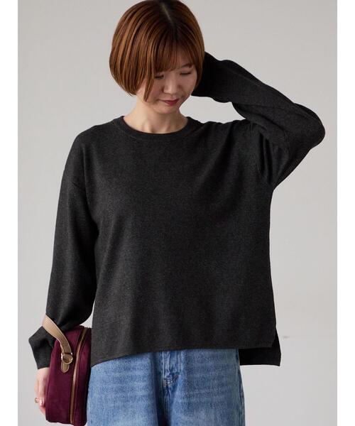 Lugnoncure(ルノンキュール)の「もちもちクルーネックニット(ニット/セーター・レディース・イエロー/ミント/チャコールグレー/グレー・F)」の19枚目の写真