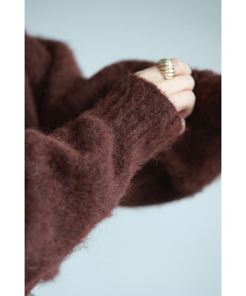 cawaii（カワイイ）の「季節のムード高める深みカラーふわふわカーディガン（カーディガン/ボレロ・レディース・ブラウン/レッド・FREE）」の3枚目の写真
