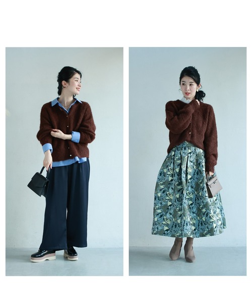 cawaii（カワイイ）の「季節のムード高める深みカラーふわふわカーディガン（カーディガン/ボレロ・レディース・ブラウン/レッド・FREE）」の7枚目の写真