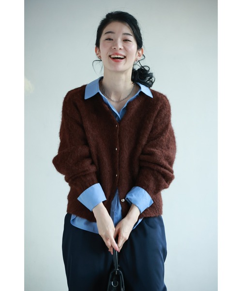 cawaii（カワイイ）の「季節のムード高める深みカラーふわふわカーディガン（カーディガン/ボレロ・レディース・ブラウン/レッド・FREE）」の13枚目の写真