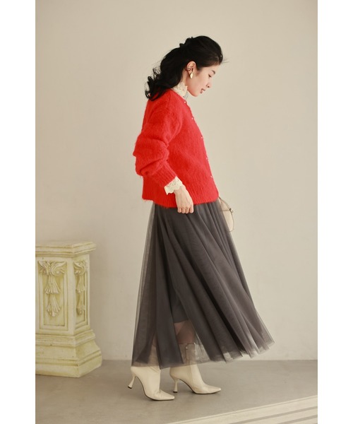 cawaii（カワイイ）の「季節のムード高める深みカラーふわふわカーディガン（カーディガン/ボレロ・レディース・ブラウン/レッド・FREE）」の11枚目の写真