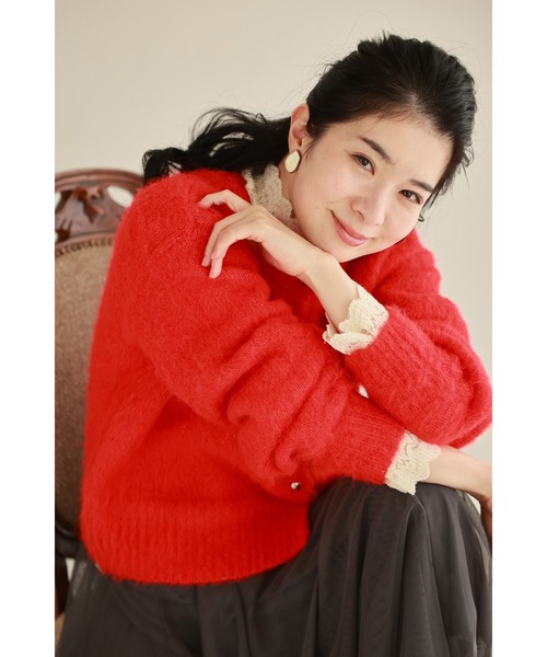 cawaii（カワイイ）の「季節のムード高める深みカラーふわふわカーディガン（カーディガン/ボレロ・レディース・ブラウン/レッド・FREE）」の20枚目の写真