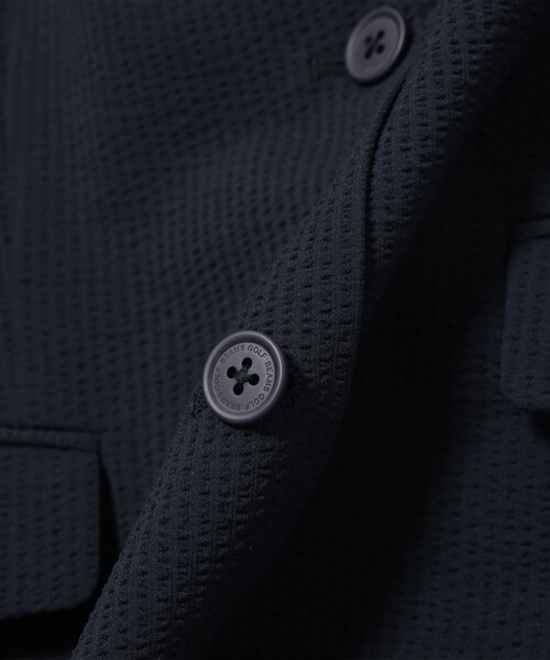 BEAMS GOLF(ビームスゴルフ)の「〈WOMEN〉PURPLE LABEL / ストレッチ サッカー ジャケット(テーラードジャケット・レディース・サックスブルー/ネイビー・MEDIUM/LARGE/SMALL)」の4枚目の写真