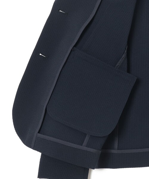 BEAMS GOLF(ビームスゴルフ)の「〈WOMEN〉PURPLE LABEL / ストレッチ サッカー ジャケット(テーラードジャケット・レディース・サックスブルー/ネイビー・MEDIUM/LARGE/SMALL)」の5枚目の写真