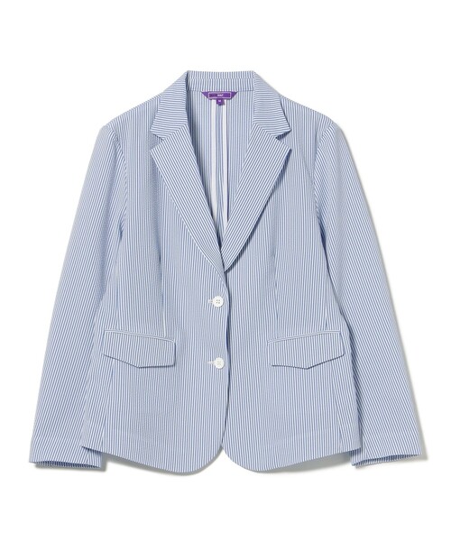 BEAMS GOLF(ビームスゴルフ)の「〈WOMEN〉PURPLE LABEL / ストレッチ サッカー ジャケット(テーラードジャケット・レディース・サックスブルー/ネイビー・MEDIUM/LARGE/SMALL)」の7枚目の写真