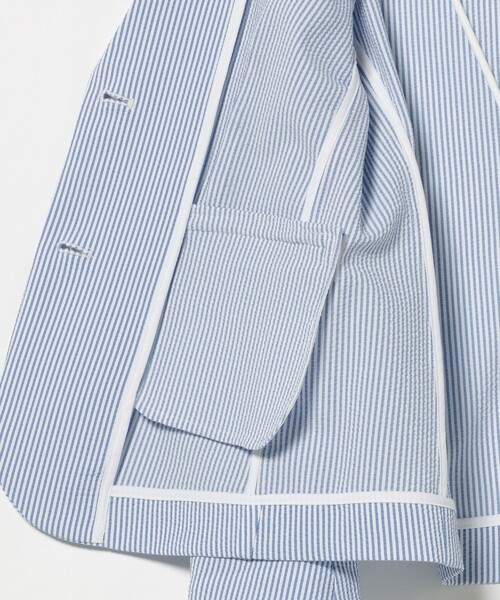 BEAMS GOLF(ビームスゴルフ)の「〈WOMEN〉PURPLE LABEL / ストレッチ サッカー ジャケット(テーラードジャケット・レディース・サックスブルー/ネイビー・MEDIUM/LARGE/SMALL)」の10枚目の写真