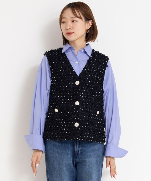 NOLLEY’S（ノーリーズ）の「45th limited editionフラッグカラミジレ（ベスト・レディース・ネイビー/オフホワイト・38）」の5枚目の写真