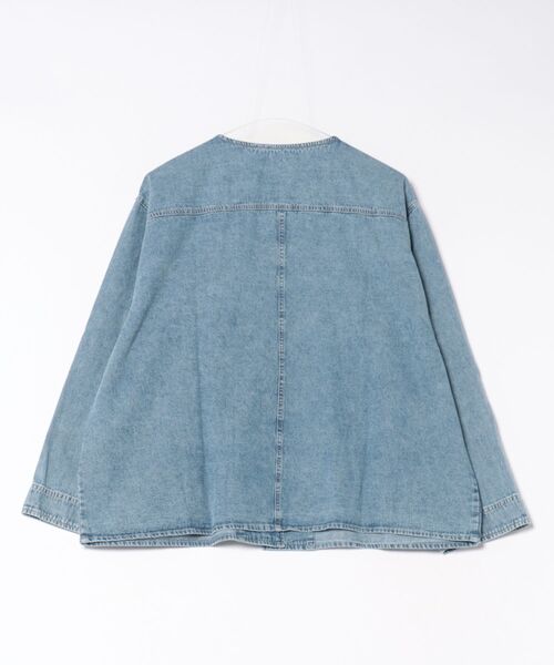 チチカカ（チチカカ）の「ライトオンスデザインステッチジャケット（ノーカラージャケット・レディース・ライトブルー/ブラック・FREE）」の15枚目の写真