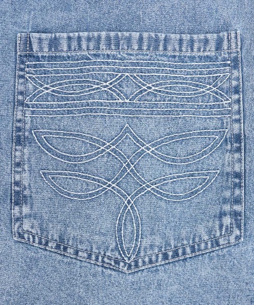 チチカカ（チチカカ）の「ライトオンスデザインステッチジャケット（ノーカラージャケット・レディース・ライトブルー/ブラック・FREE）」の12枚目の写真