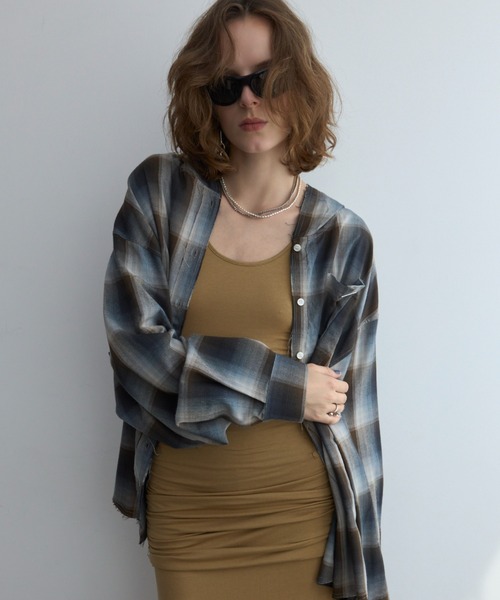 JOSE MOON(ジョゼムーン)の「HOODIE CHECK SHIRT/フーディーチェックシャツ(シャツ/ブラウス・レディース・ホワイト/イエロー系その他/ブラウン/ブラック系その他・FREE)」の20枚目の写真