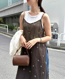 【新色追加】小花柄シアーキャミソールワンピース