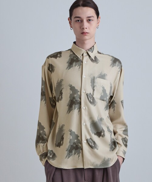 tk.TAKEO KIKUCHI(ティーケータケオキクチ)の「スモークブラープリントシャツ(シャツ/ブラウス・メンズ・ベージュ/ホワイト/ブラック・02/03/04)」の12枚目の写真