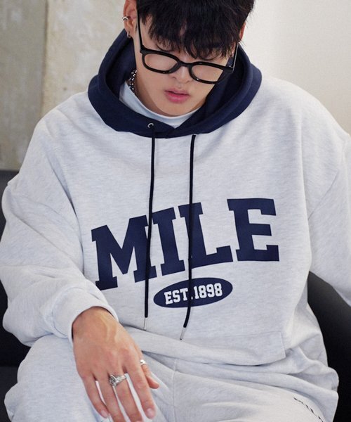 THE MILE（ザマイル）の「MILE EST MIX SWEAT HOODIE [OATMEAL]（パーカー・メンズ・その他・S/M/L/XL）」の5枚目の写真