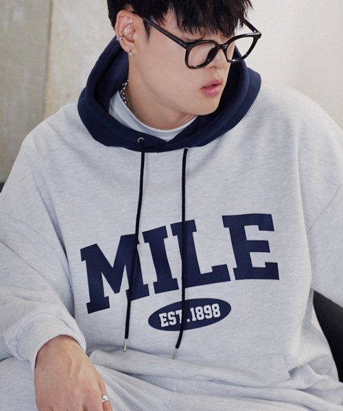 THE MILE（ザマイル）の「MILE EST MIX SWEAT HOODIE [OATMEAL]（パーカー・メンズ・その他・S/M/L/XL）」の6枚目の写真