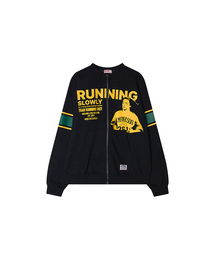 Round Neck Running Zipup Cardigan_Black