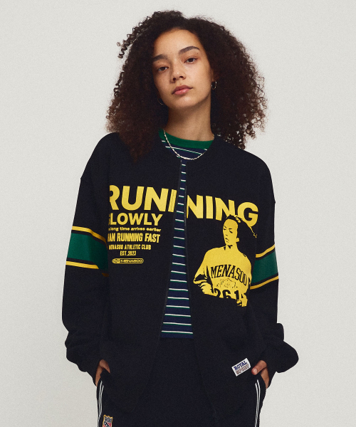 MENASOO（ミナス）の「Round Neck Running Zipup Cardigan_Black（カーディガン/ボレロ・レディース・ブラック・F）」の4枚目の写真
