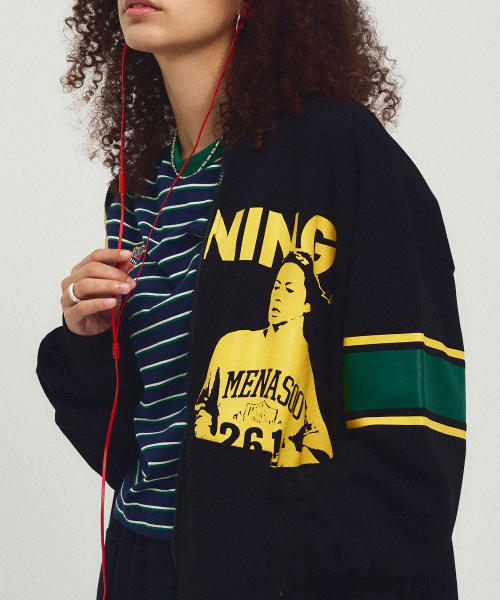 MENASOO（ミナス）の「Round Neck Running Zipup Cardigan_Black（カーディガン/ボレロ・レディース・ブラック・F）」の7枚目の写真