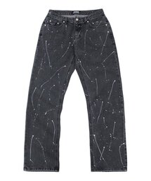 RUNDS（ランディエス）の「ペインティングリフレクトワイドデニムパンツ（ウォッシュドブラック）（デニムパンツ）」