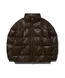CRITIC（クリティック）の「Leather Studded Padded Jacket Brown（ダウンジャケット/コート）」