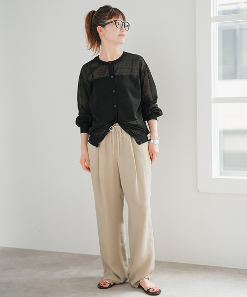 Spick & Span（スピックアンドスパン）の「《新色有り / 追加》ワッシャーサテンイージーパンツ（その他パンツ・レディース・カーキ/ベージュ/チャコールグレー・40/38/36）」の6枚目の写真