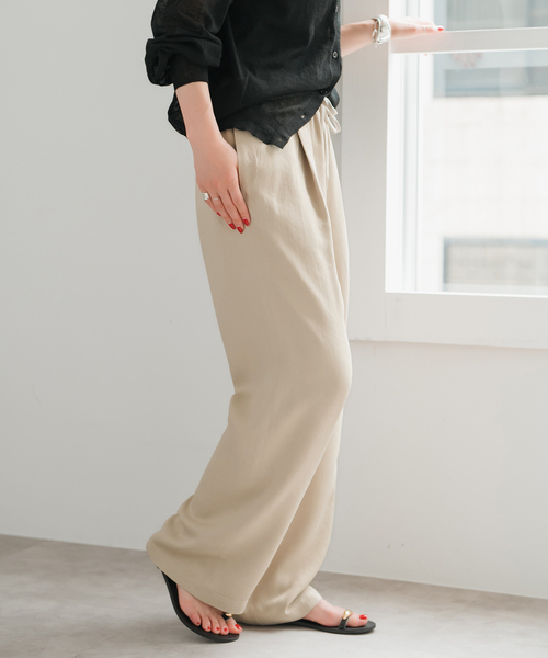 Spick & Span（スピックアンドスパン）の「《新色有り / 追加》ワッシャーサテンイージーパンツ（その他パンツ・レディース・カーキ/ベージュ/チャコールグレー・40/38/36）」の12枚目の写真