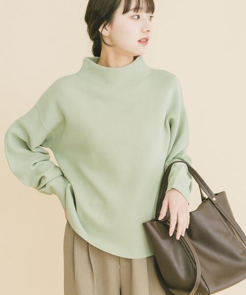 ITEMS URBANRESEARCH（アイテムズ アーバンリサーチ）の「『イージーケア/静電気防止』ボトルネックニットプルオーバー(楽着シリーズ)（ニット/セーター・レディース・グレー/オフホワイト/ミント・FREE）」の3枚目の写真