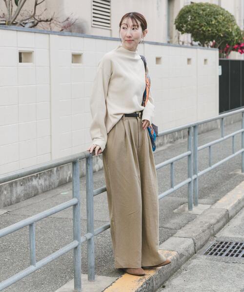 ITEMS URBANRESEARCH（アイテムズ アーバンリサーチ）の「『イージーケア/静電気防止』ボトルネックニットプルオーバー(楽着シリーズ)（ニット/セーター・レディース・グレー/オフホワイト/ミント・FREE）」の19枚目の写真