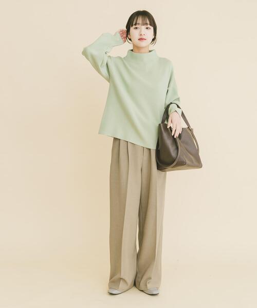 ITEMS URBANRESEARCH(アイテムズ アーバンリサーチ)の「『イージーケア/静電気防止』ボトルネックニットプルオーバー(ニット/セーター・レディース・グレー/オフホワイト/ミント・FREE)」の12枚目の写真