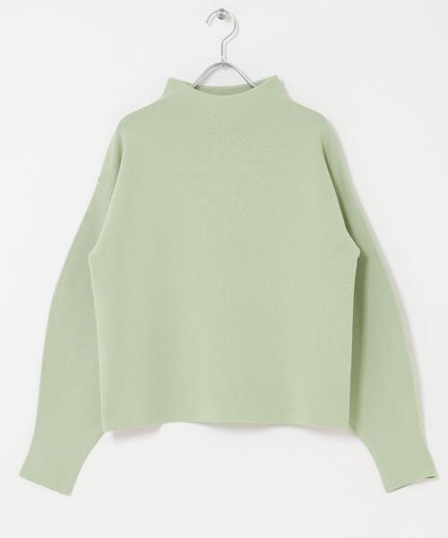 ITEMS URBANRESEARCH（アイテムズ アーバンリサーチ）の「『イージーケア/静電気防止』ボトルネックニットプルオーバー(楽着シリーズ)（ニット/セーター・レディース・グレー/オフホワイト/ミント・FREE）」の4枚目の写真