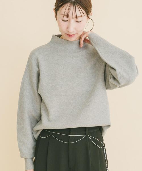 ITEMS URBANRESEARCH（アイテムズ アーバンリサーチ）の「『イージーケア/静電気防止』ボトルネックニットプルオーバー(楽着シリーズ)（ニット/セーター・レディース・グレー/オフホワイト/ミント・FREE）」の6枚目の写真