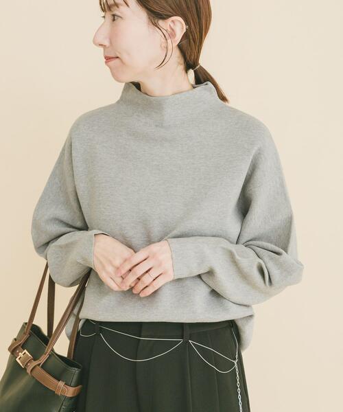 ITEMS URBANRESEARCH（アイテムズ アーバンリサーチ）の「『イージーケア/静電気防止』ボトルネックニットプルオーバー(楽着シリーズ)（ニット/セーター・レディース・グレー/オフホワイト/ミント・FREE）」の7枚目の写真