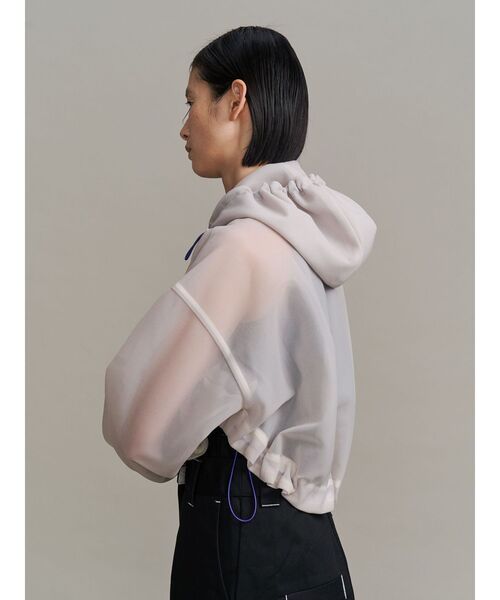 UN3D.（アンスリード）の「SPONGY SHEER SHORT BLOUSON / スポンジシアーショートブルゾン（ブルゾン・レディース・ブラック/ベージュ・FREE）」の13枚目の写真