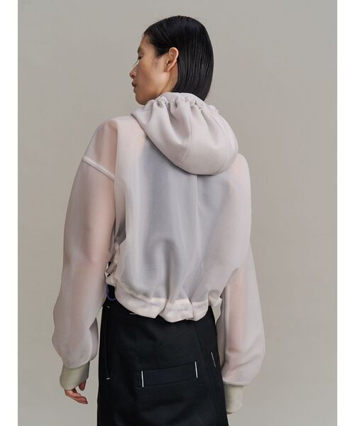 UN3D.（アンスリード）の「SPONGY SHEER SHORT BLOUSON / スポンジシアーショートブルゾン（ブルゾン・レディース・ブラック/ベージュ・FREE）」の14枚目の写真