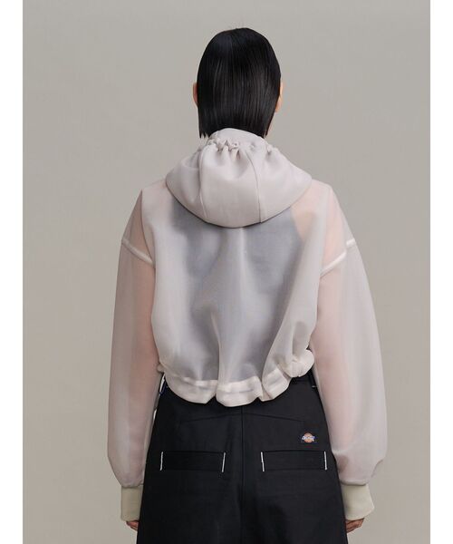 UN3D.（アンスリード）の「SPONGY SHEER SHORT BLOUSON / スポンジシアーショートブルゾン（ブルゾン・レディース・ブラック/ベージュ・FREE）」の15枚目の写真