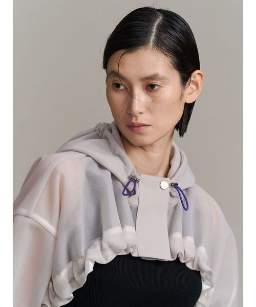 UN3D.（アンスリード）の「SPONGY SHEER SHORT BLOUSON / スポンジシアーショートブルゾン（ブルゾン・レディース・ブラック/ベージュ・FREE）」の12枚目の写真