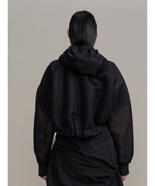 UN3D.（アンスリード）の「SPONGY SHEER SHORT BLOUSON / スポンジシアーショートブルゾン（ブルゾン・レディース・ブラック/ベージュ・FREE）」の5枚目の写真