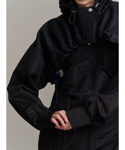 UN3D.（アンスリード）の「SPONGY SHEER SHORT BLOUSON / スポンジシアーショートブルゾン（ブルゾン・レディース・ブラック/ベージュ・FREE）」の7枚目の写真