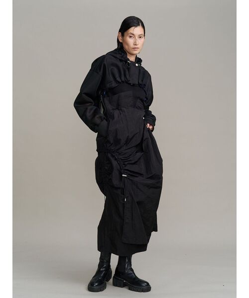 UN3D.（アンスリード）の「SPONGY SHEER SHORT BLOUSON / スポンジシアーショートブルゾン（ブルゾン・レディース・ブラック/ベージュ・FREE）」の11枚目の写真