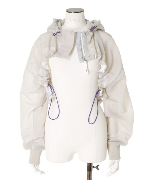 UN3D.（アンスリード）の「SPONGY SHEER SHORT BLOUSON / スポンジシアーショートブルゾン（ブルゾン・レディース・ブラック/ベージュ・FREE）」の21枚目の写真