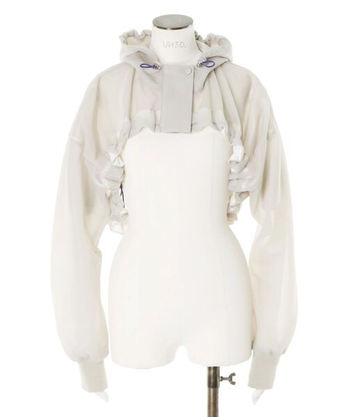 UN3D.（アンスリード）の「SPONGY SHEER SHORT BLOUSON / スポンジシアーショートブルゾン（ブルゾン・レディース・ブラック/ベージュ・FREE）」の22枚目の写真