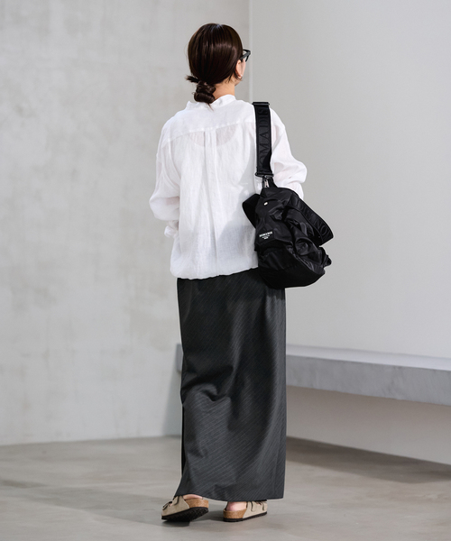 FRAMeWORK(フレームワーク)の「TWストライプバイアススカート(スカート・レディース・チャコールグレー/ネイビー・36/38)」の6枚目の写真