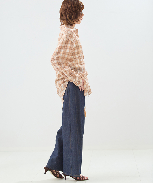 journal standard L'essage（ジャーナルスタンダードレサージュ）の「チェックカシュクールシャツ（シャツ/ブラウス・レディース・サックスブルー/ブラウン/オレンジ・FREE）」の15枚目の写真