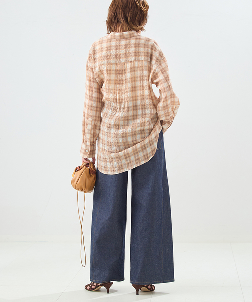 journal standard L'essage（ジャーナルスタンダードレサージュ）の「チェックカシュクールシャツ（シャツ/ブラウス・レディース・サックスブルー/ブラウン/オレンジ・FREE）」の16枚目の写真