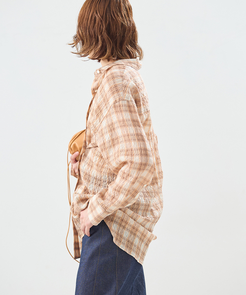 journal standard L'essage（ジャーナルスタンダードレサージュ）の「チェックカシュクールシャツ（シャツ/ブラウス・レディース・サックスブルー/ブラウン/オレンジ・FREE）」の17枚目の写真