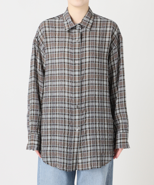 journal standard L'essage（ジャーナルスタンダードレサージュ）の「チェックカシュクールシャツ（シャツ/ブラウス・レディース・サックスブルー/ブラウン/オレンジ・FREE）」の19枚目の写真